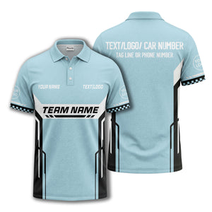 customizable team name geometric stripes polo shirt for men