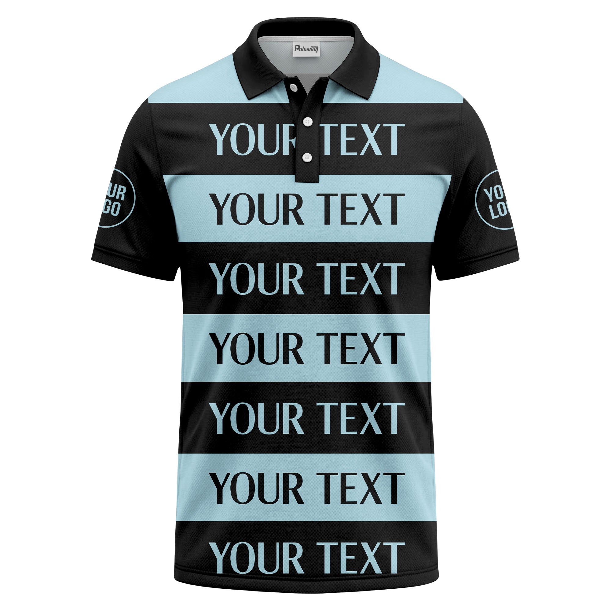 customizable text on bold horizontal stripes polo shirt