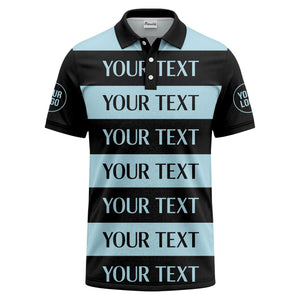 customizable text on bold horizontal stripes polo shirt