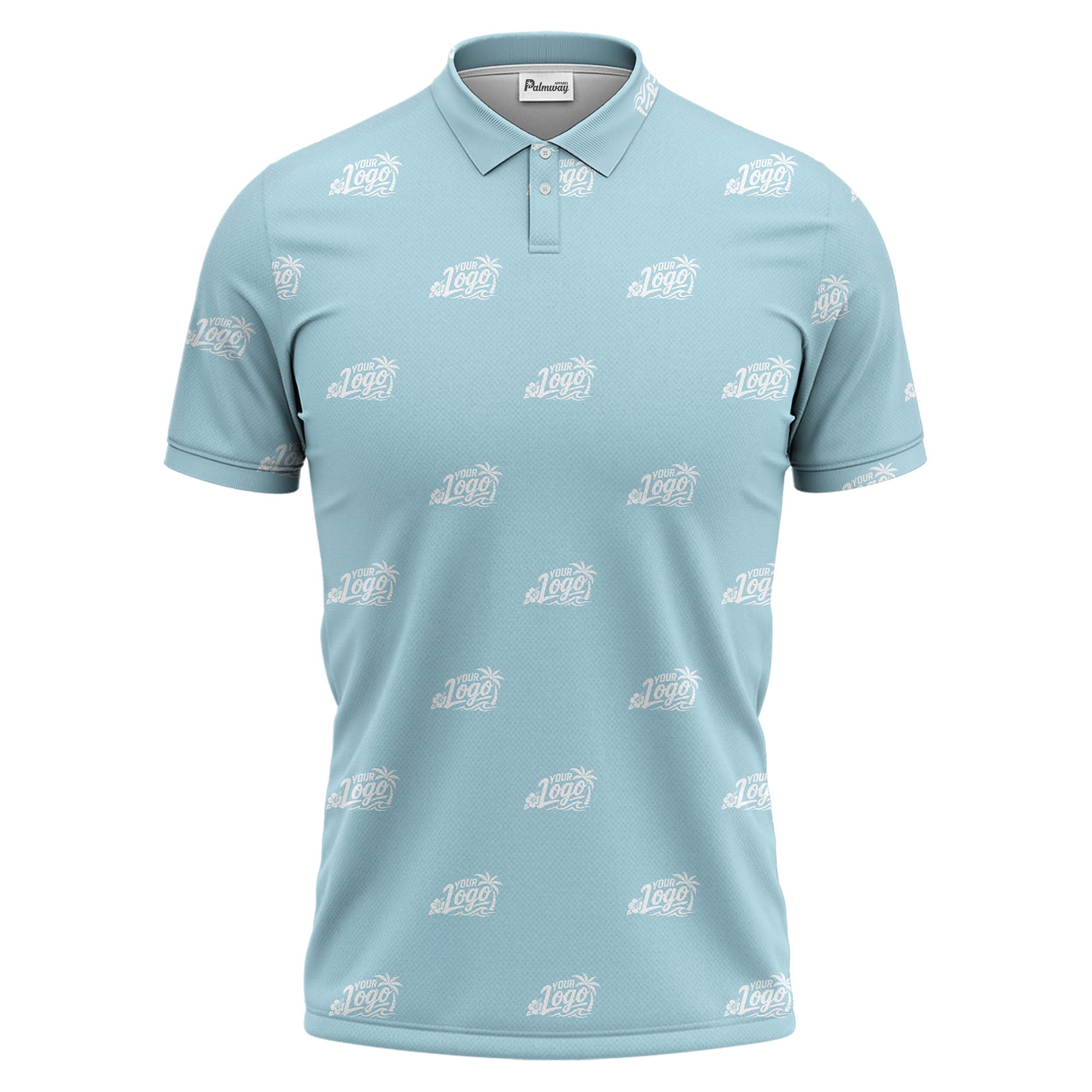 your logo repeat pattern black customizable professional polo shirt