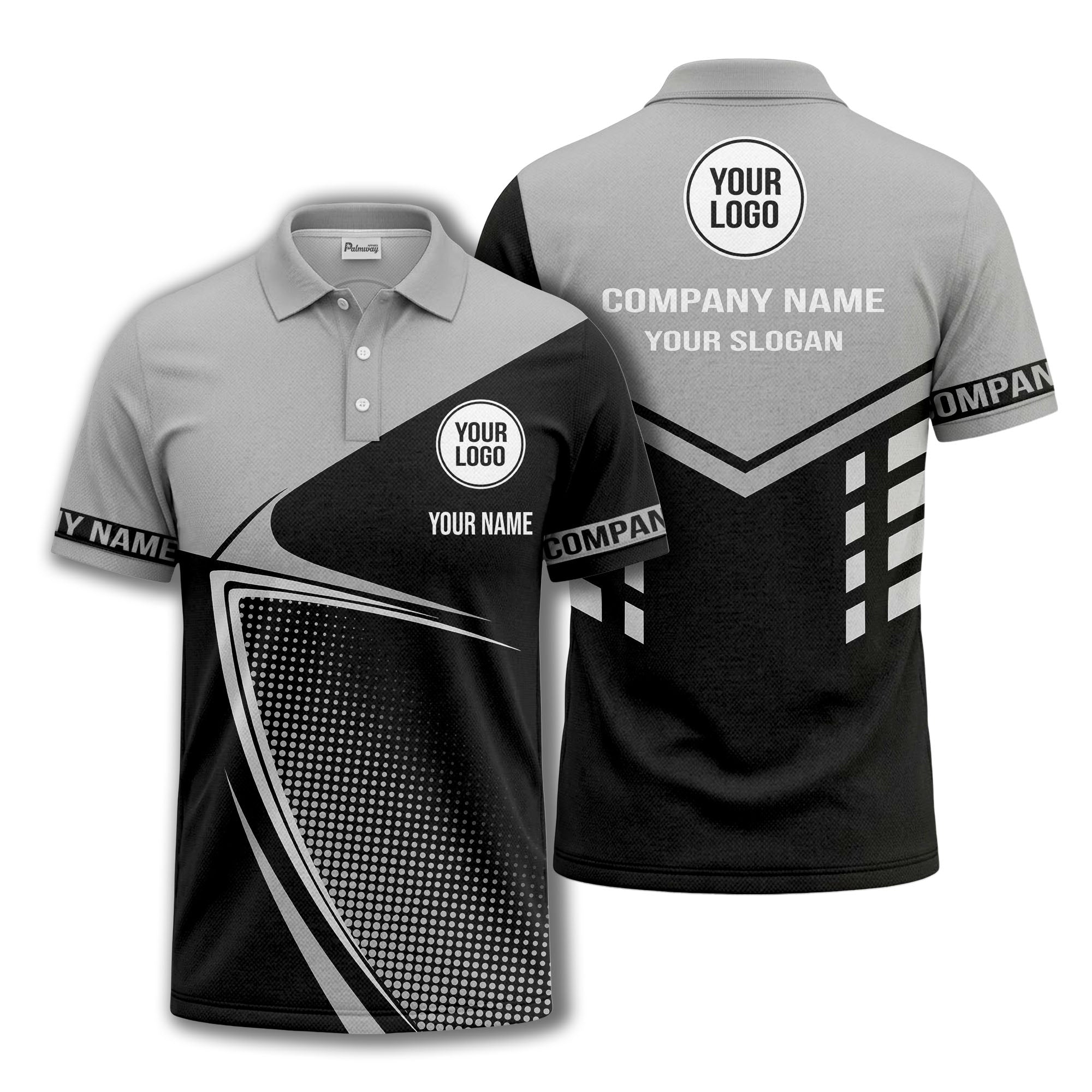 diagonal stripe dot geometric polo shirt for men
