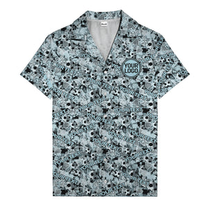 hexagon dot repeating custom text abstract geometric hawaiian shirt