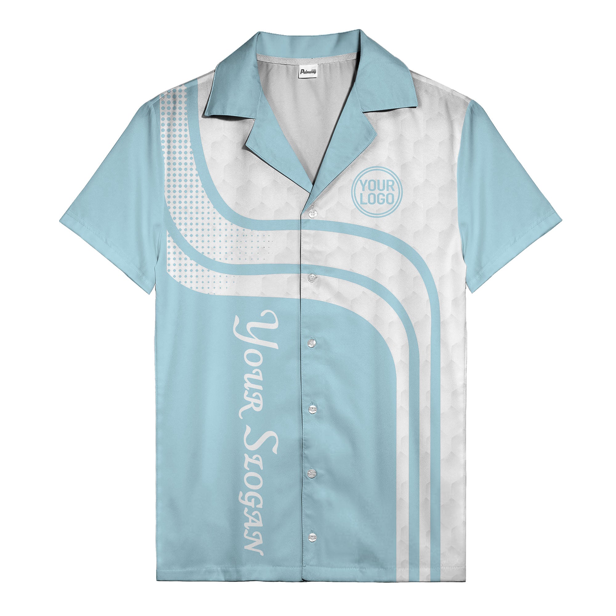 hexagon grid & retro curves hawaiian shirt for bowling fans