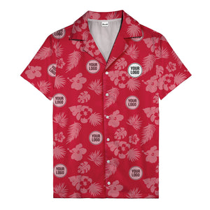 monochrome tropical flowers and leaves hawaiian shirt for men
