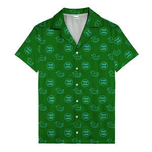 rubber duck & custom logo repeat pattern hawaiian shirt