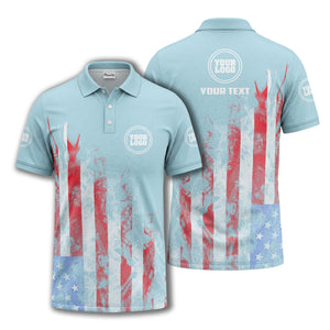smoky american flag stars & stripes patriotic bold golf polo shirt