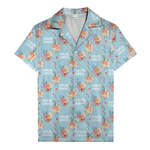 watercolor floral d20 dice hawaiian shirt with custom logo space