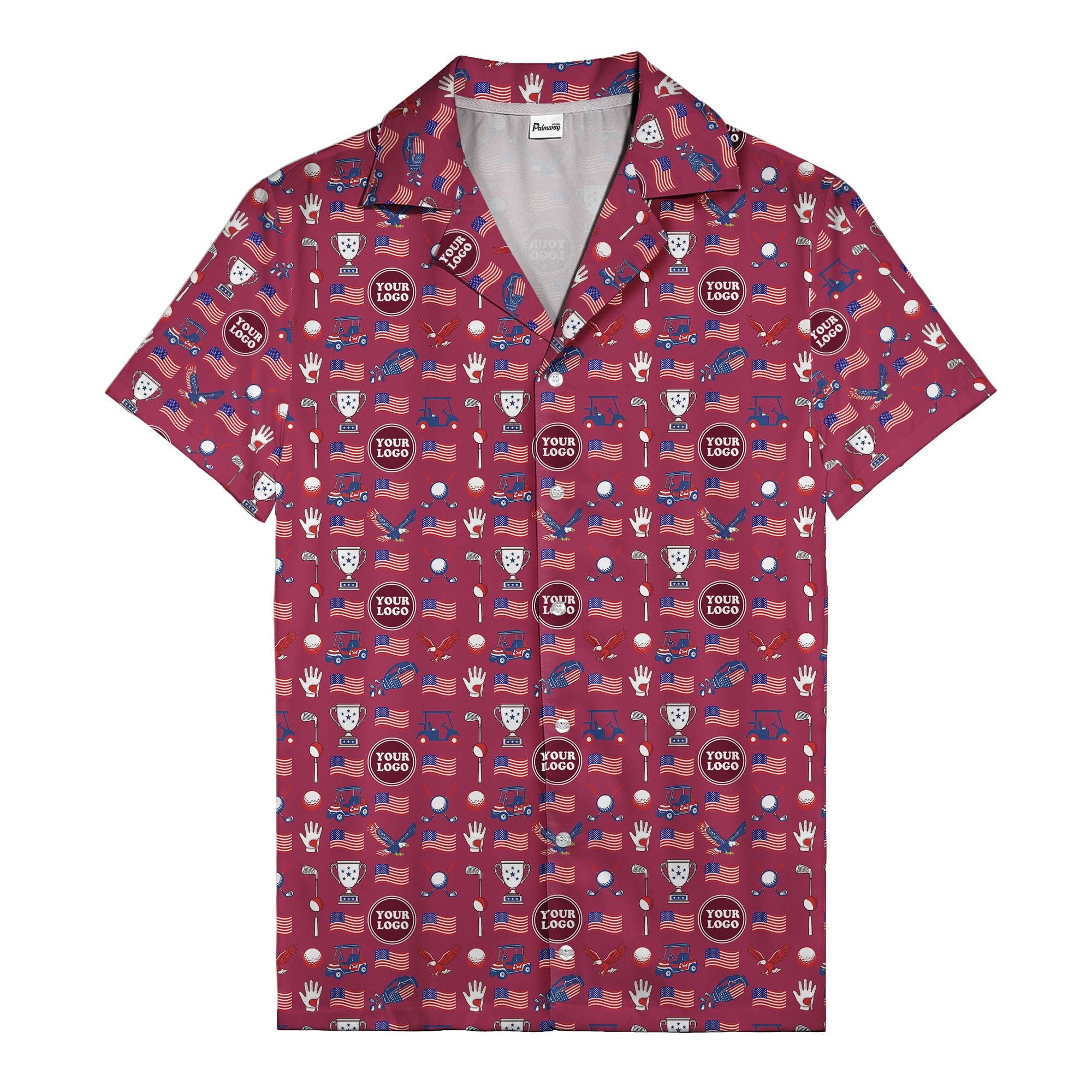 american flag eagle golf cart trophy hawaiian shirt for men