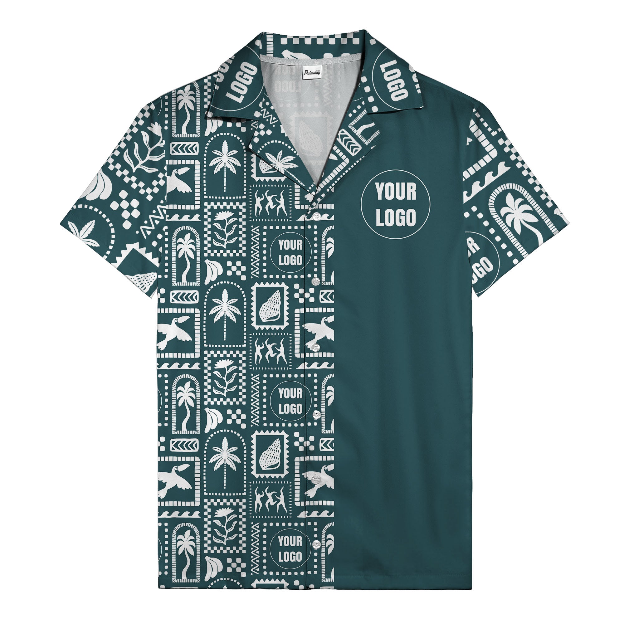 black palm trees & toucans graphic hawaiian shirt for men