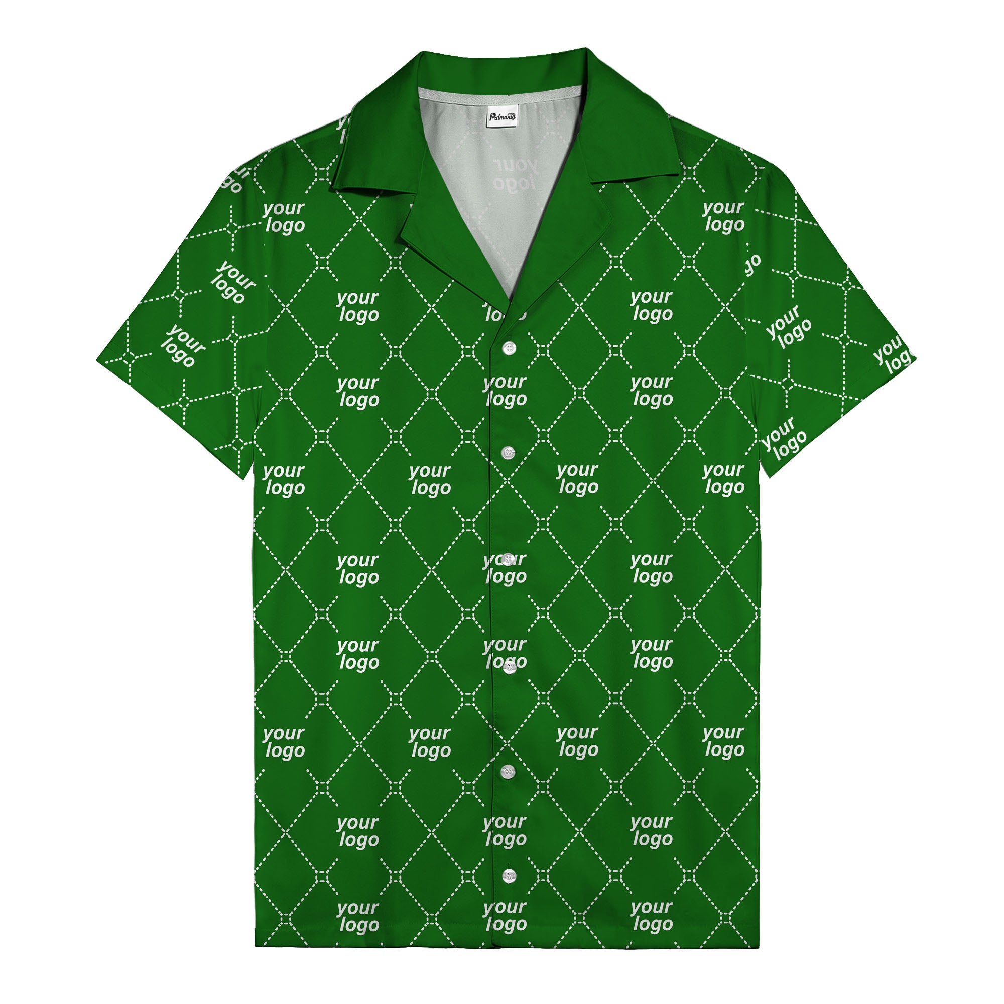 black & white quilted diamond custom logo hawaiian shirt