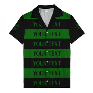 bold horizontal stripes customizable text hawaiian shirt for men