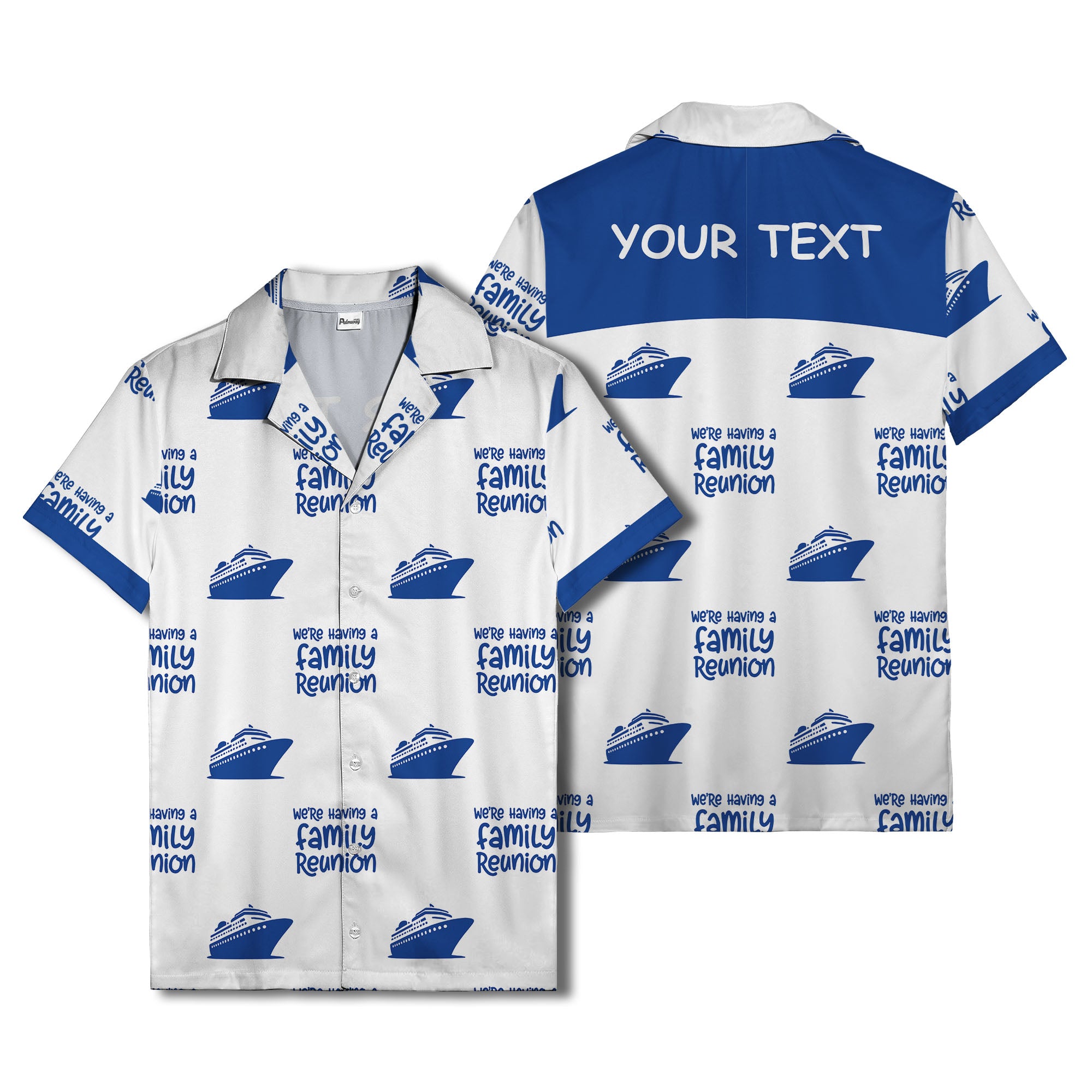 cruise ship silhouettes and family reunion text repeat hawaiian shirt