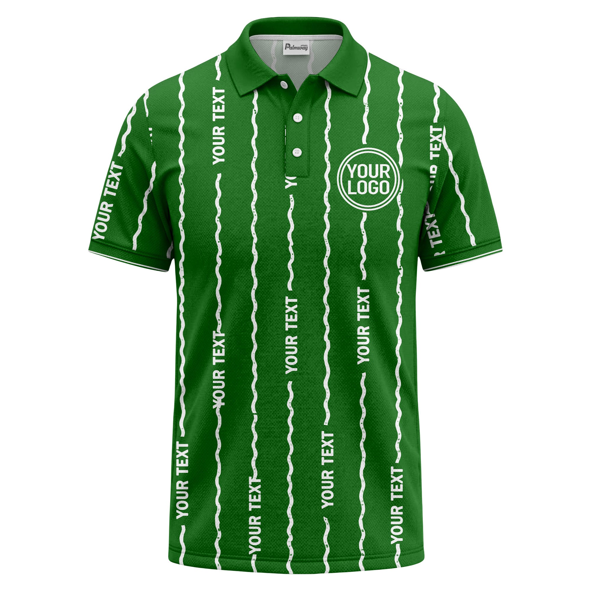 custom logo circle & wavy lines personalized polo shirt