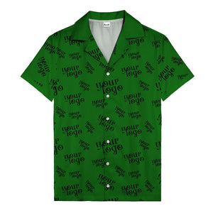 custom logo repeat typography hawaiian shirt for personalized style