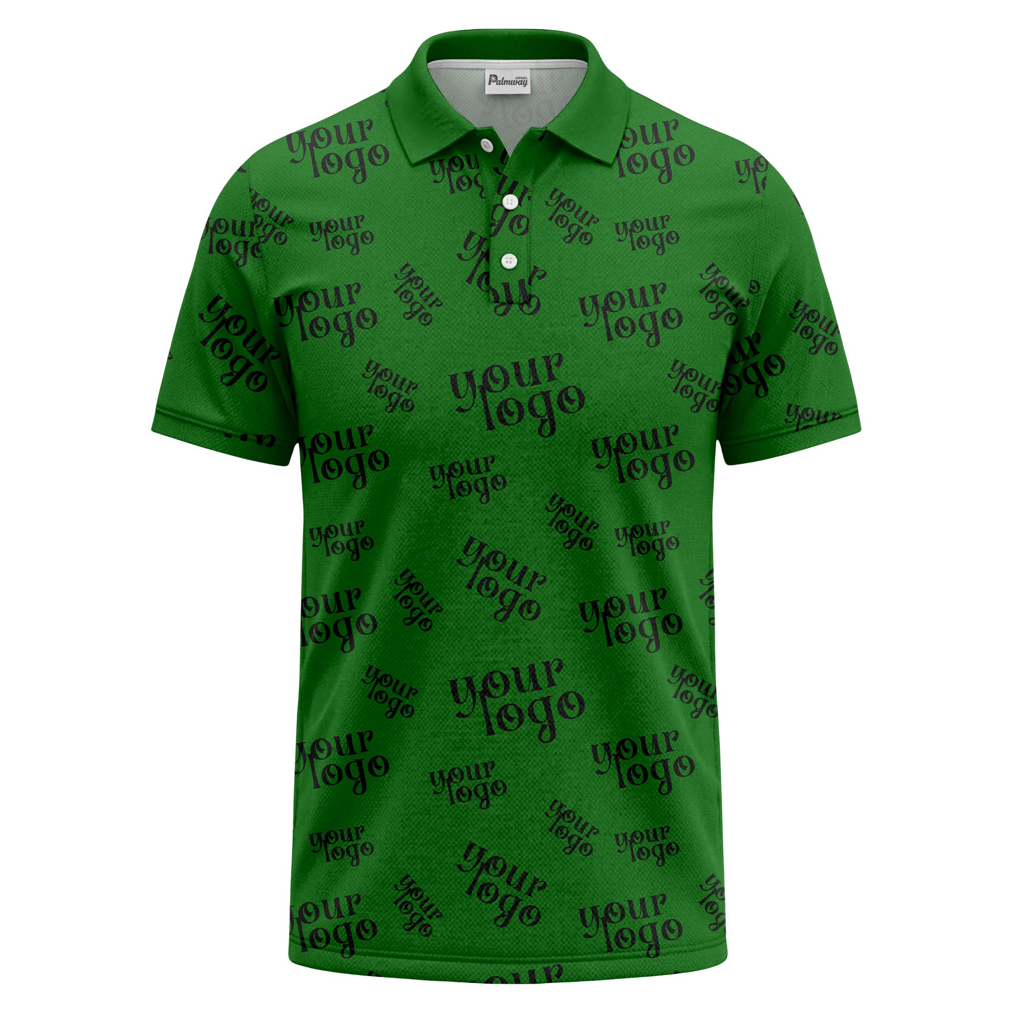 custom logo repeat typography minimalist polo shirt