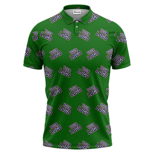 repeating custom logo illustration polo shirt for personalized hawaiian style