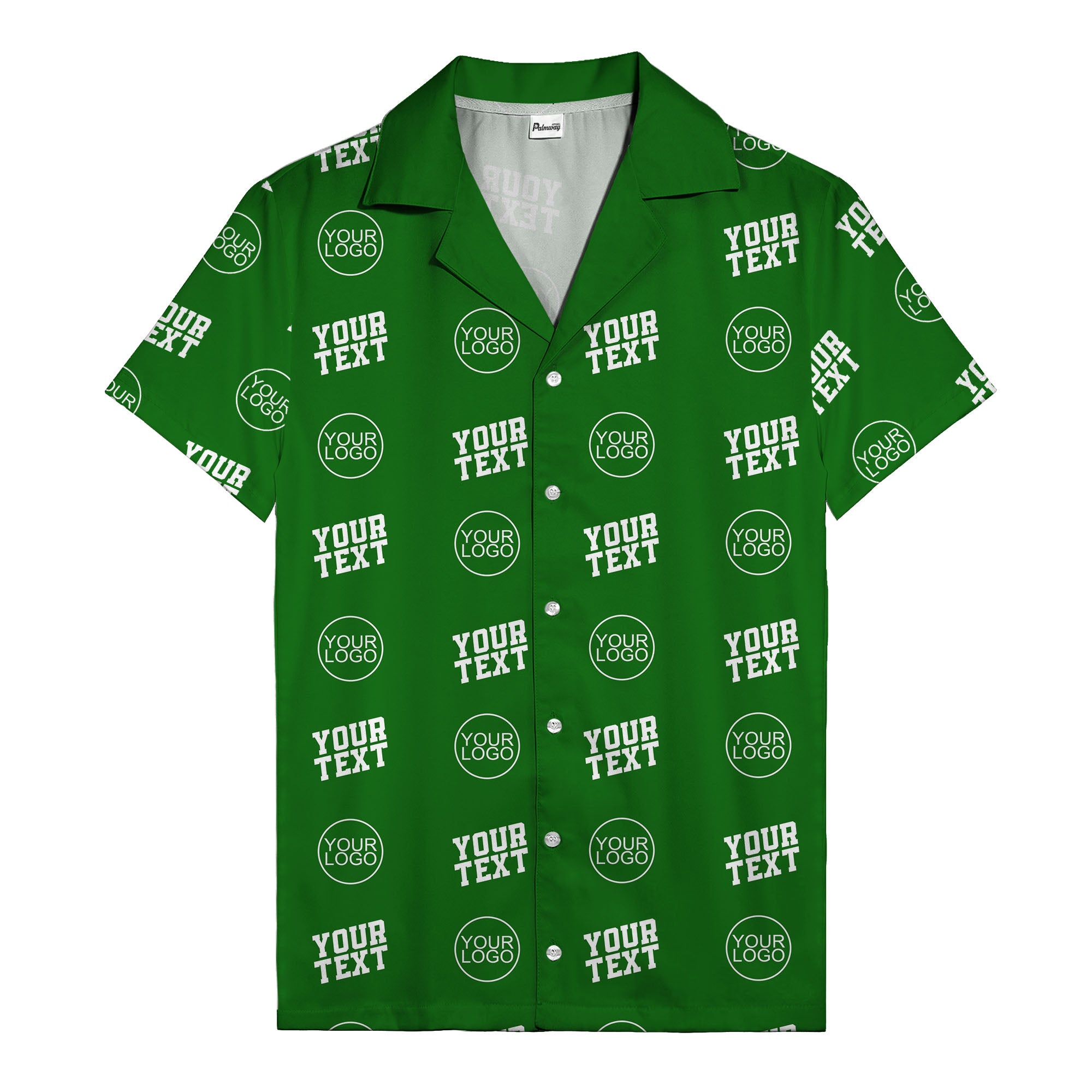 custom logo & text repeat pattern personalized hawaiian shirt