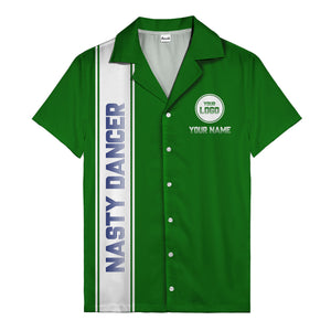 custom team logo striped black hawaiian shirt for spirit days