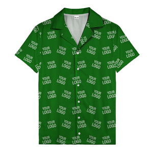 customizable repeat logo monochrome black hawaiian shirt for men