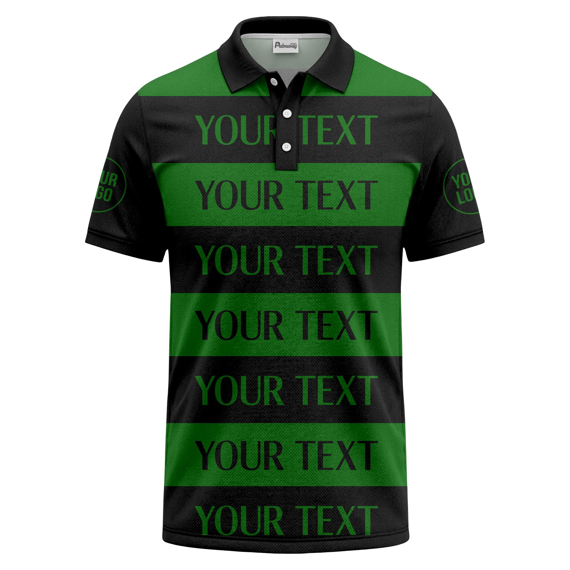customizable text on bold horizontal stripes polo shirt