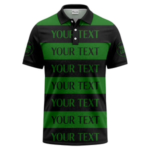 customizable text on bold horizontal stripes polo shirt
