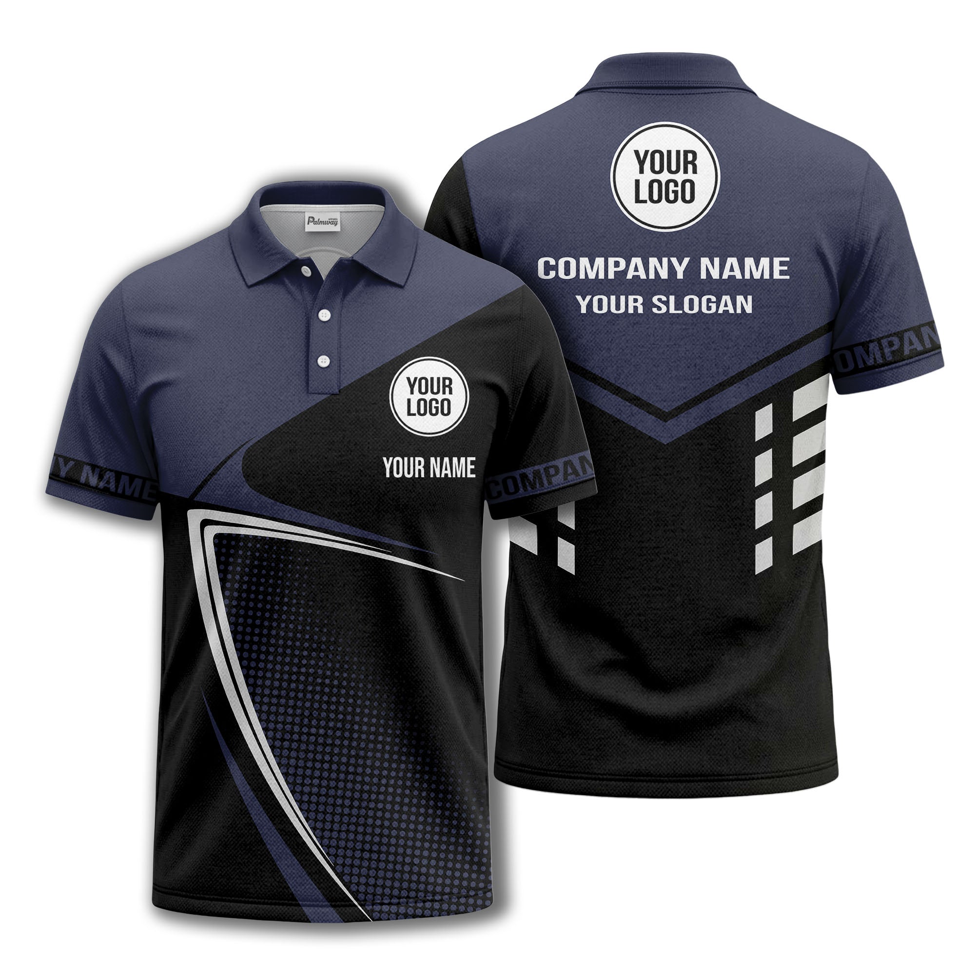 diagonal stripe dot geometric polo shirt for men