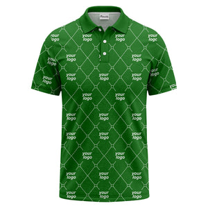 diamond grid logo repeat minimalist black polo shirt