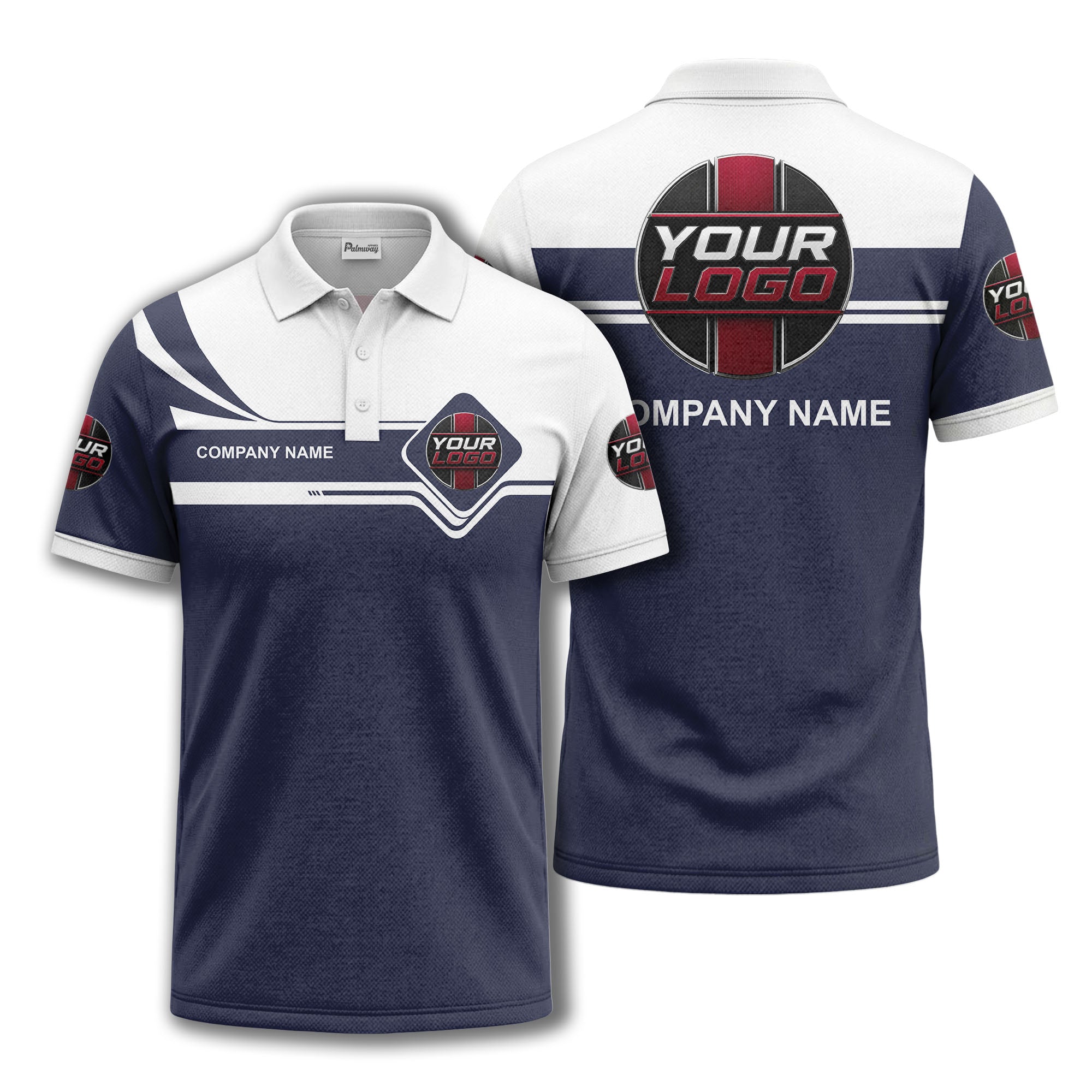 diamond stripe custom logo corporate polo shirt