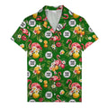 flamingo & pomegranate paradise hawaiian shirt for men