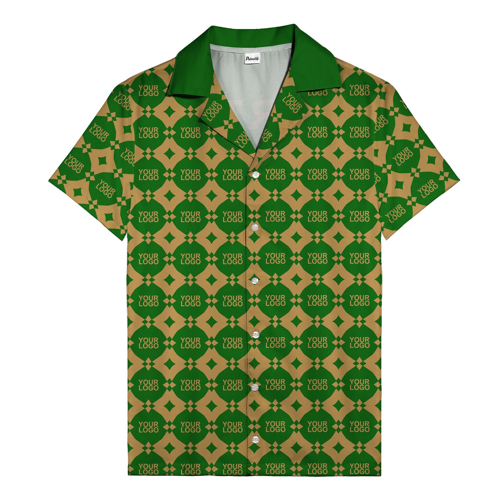 gold mon diamond lattice monogram hawaiian shirt for men