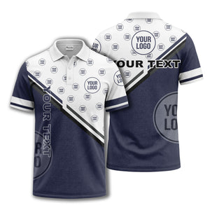 logo repeat diagonal stripe customizable polo shirt for teams