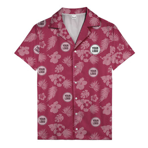 monochrome tropical flowers and leaves hawaiian shirt for men