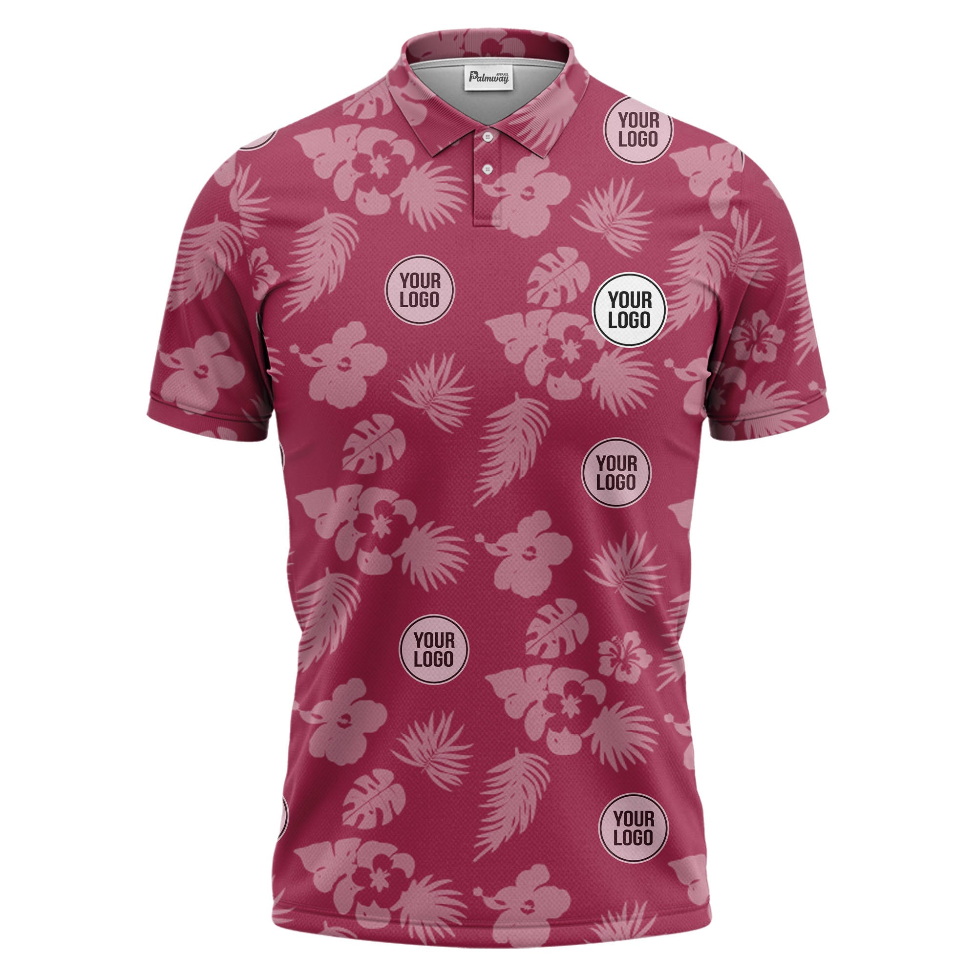 illustrated monochrome tropical flowers and leaves polo shirt for men