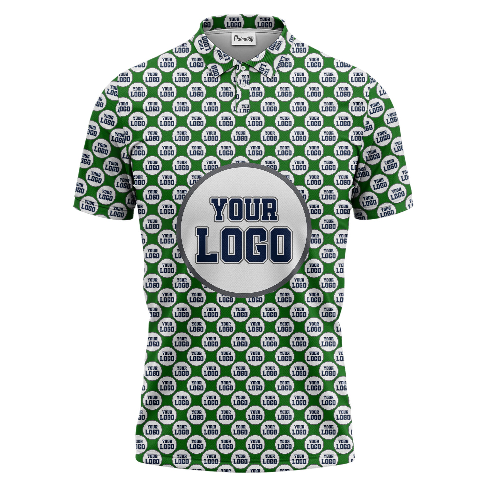 Repeating Personalized Logo Polo Shirt With Custom Text & Illustrated Icons