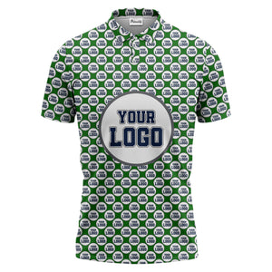 Repeating Personalized Logo Polo Shirt With Custom Text & Illustrated Icons