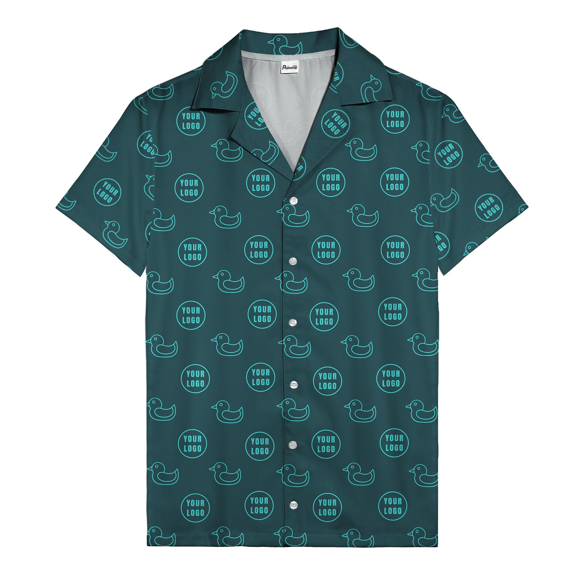 rubber duck & custom logo repeat pattern hawaiian shirt