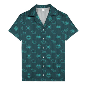 rubber duck & custom logo repeat pattern hawaiian shirt