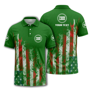 smoky american flag stars & stripes patriotic bold golf polo shirt