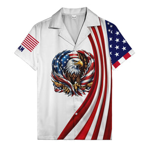 soaring stars and stripes eagle patriotic usa american flag hawaiian shirt for men