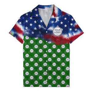 stars & stripes american flag custom logo patriotic hawaiian shirt