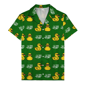 sunglassed rubber ducky parade custom logo hawaiian shirt