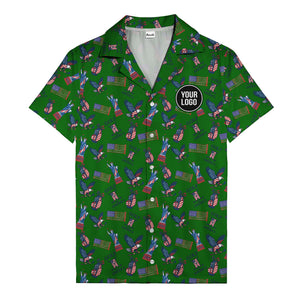 vintage 50s bald eagles & statue of liberty golf hawaiian shirt