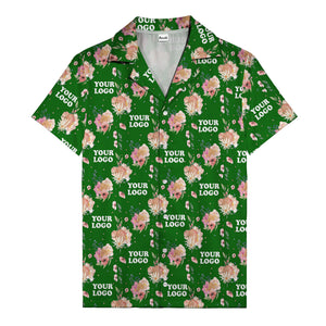 watercolor floral d20 dice hawaiian shirt with custom logo space