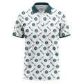 your name & logo repeat pattern all over print custom polo shirt