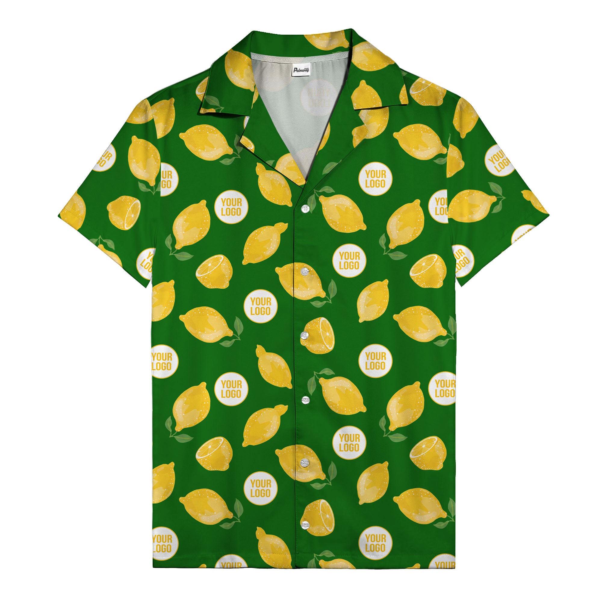 zesty lemon watercolor lemon slices & leaf hawaiian shirt
