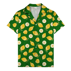 zesty lemon watercolor lemon slices & leaf hawaiian shirt