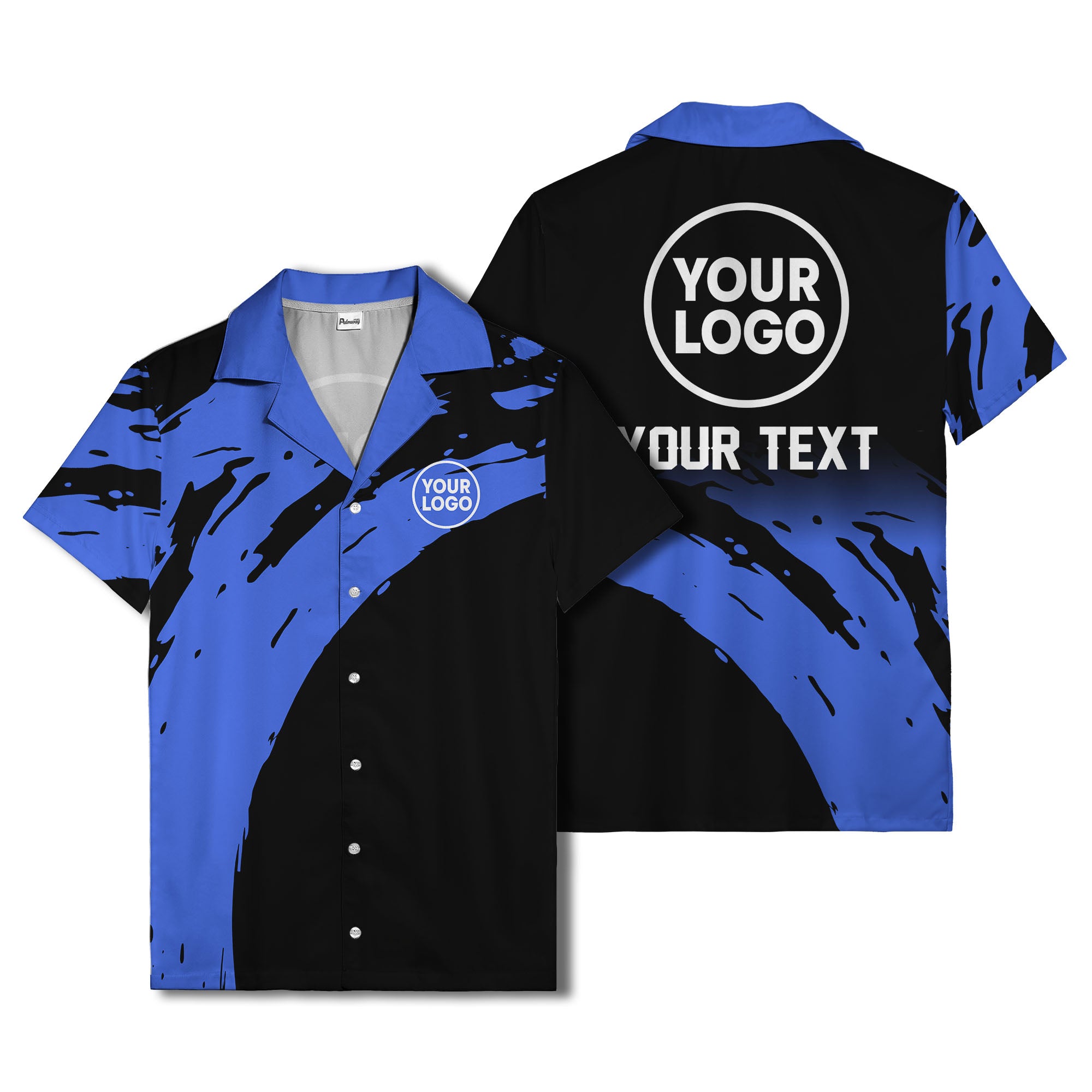 abstract paint splash modern art hawaiian shirt for men