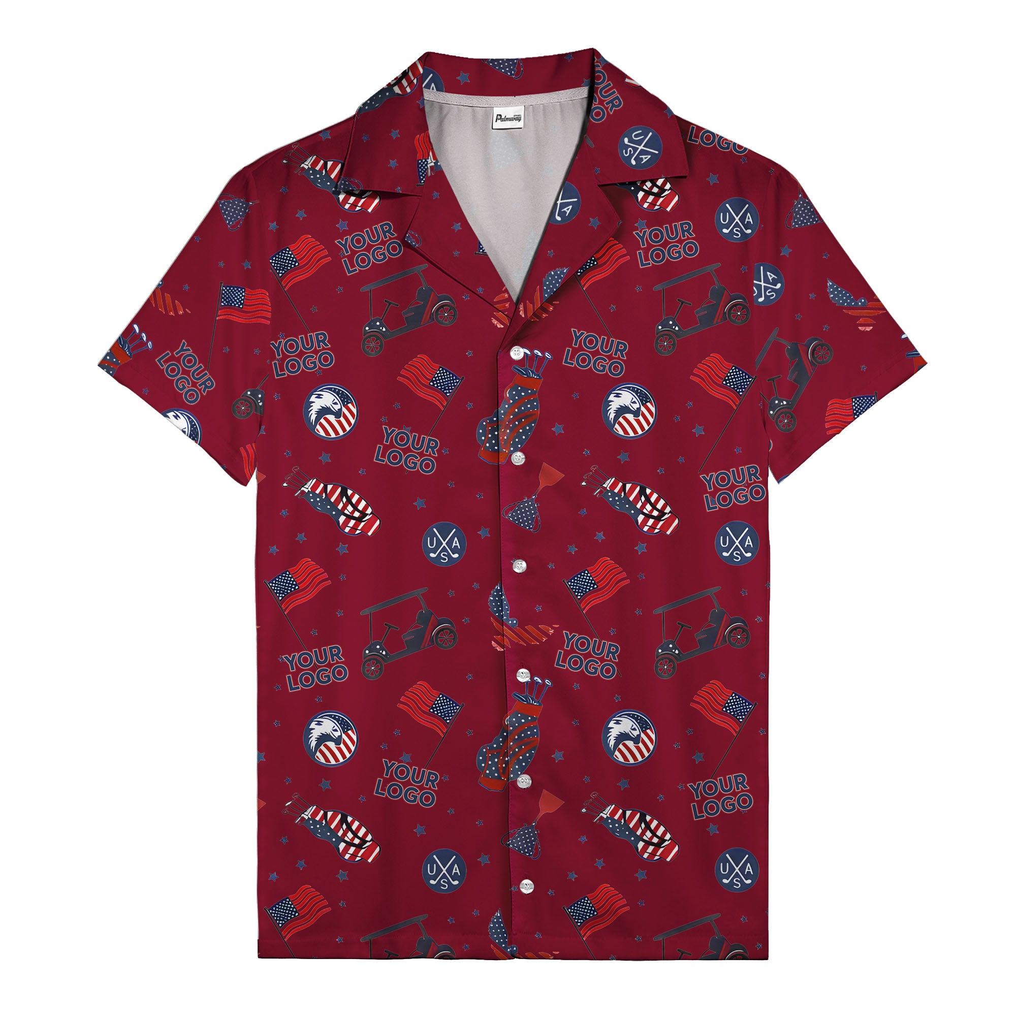 american golf flags bald eagles golf carts hawaiian shirt for men