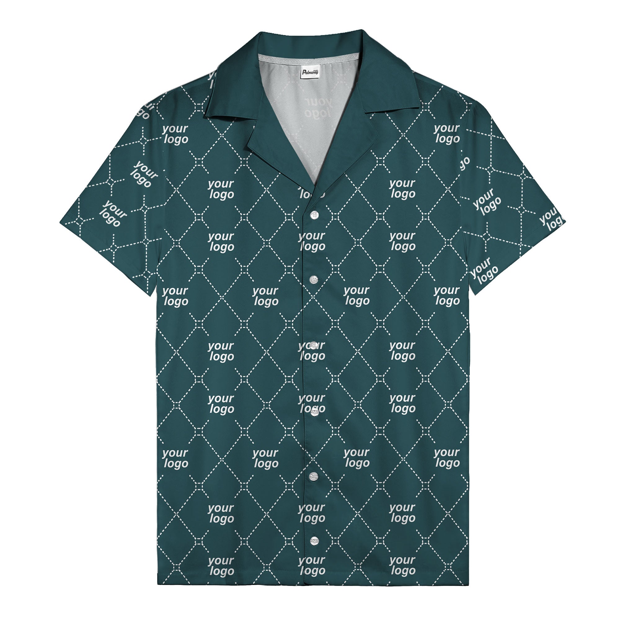 black & white quilted diamond custom logo hawaiian shirt