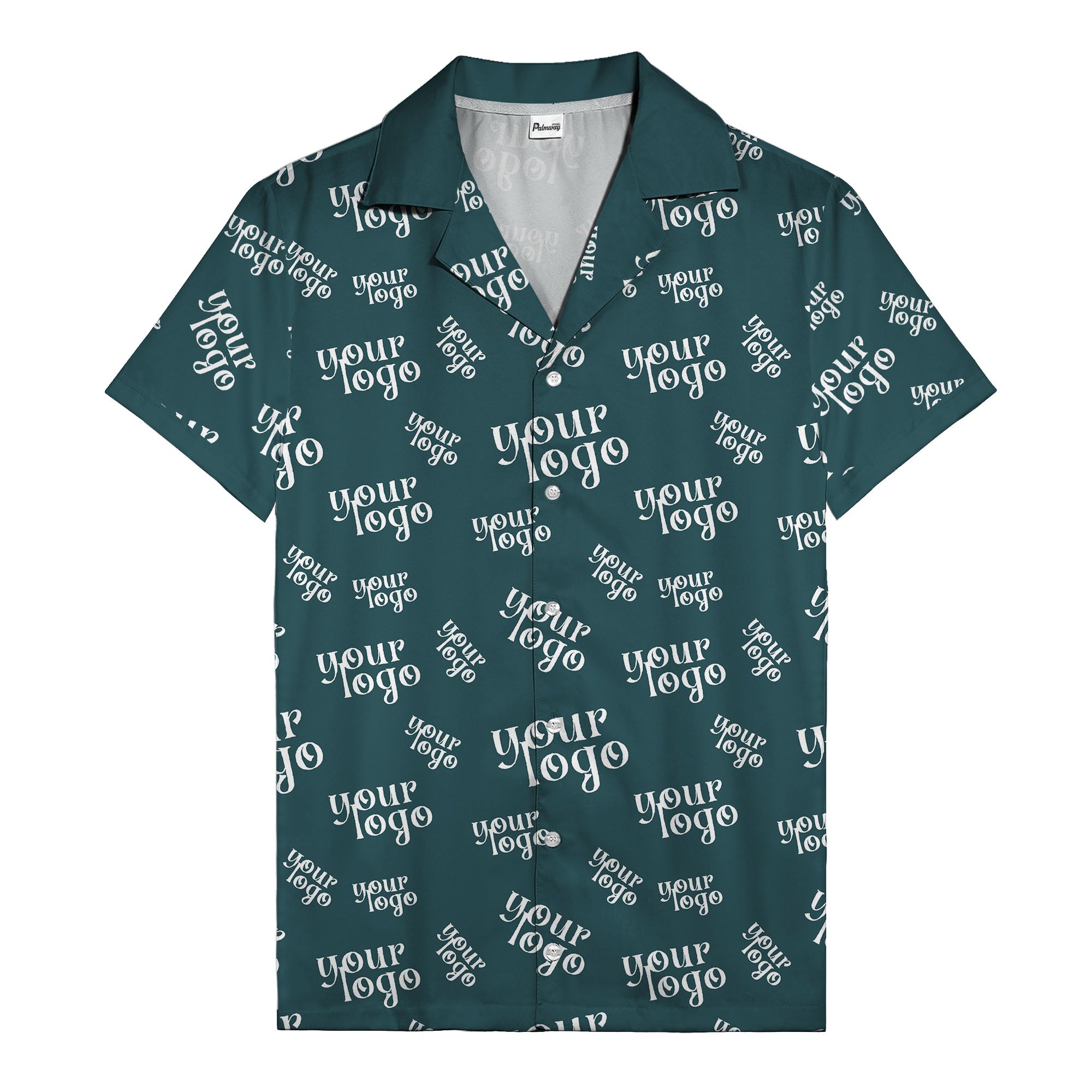 custom logo repeat typography hawaiian shirt for personalized style